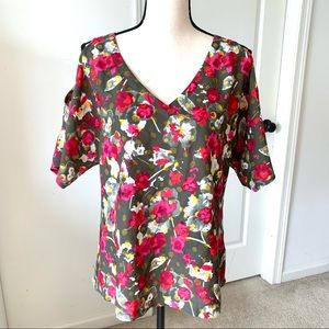 RACHEL RACHEL ROY Floral Cold Shoulder Blouse—SZ S